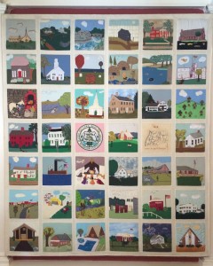 South Windsor Bicentennial Quilt. Photograph by Melissa Gordon. Image use courtesy of The Wood Memorial Library & Museum.
