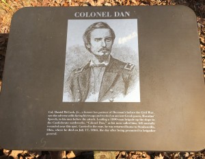 Plaque commemorating Colonel Daniel McCook, Jr. Photo courtesy of Carolyn Bernier. 