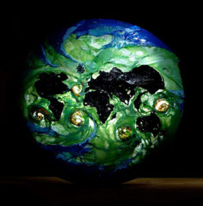 Polyethylene heat welded sculpture made to demonstrate the great Oceanic Gyres created by waste. This artwork is part of a collection titled "The creation of Plastikos" by Simon Max Bannister. <em><i>Wikimedia Commons</i></em>
